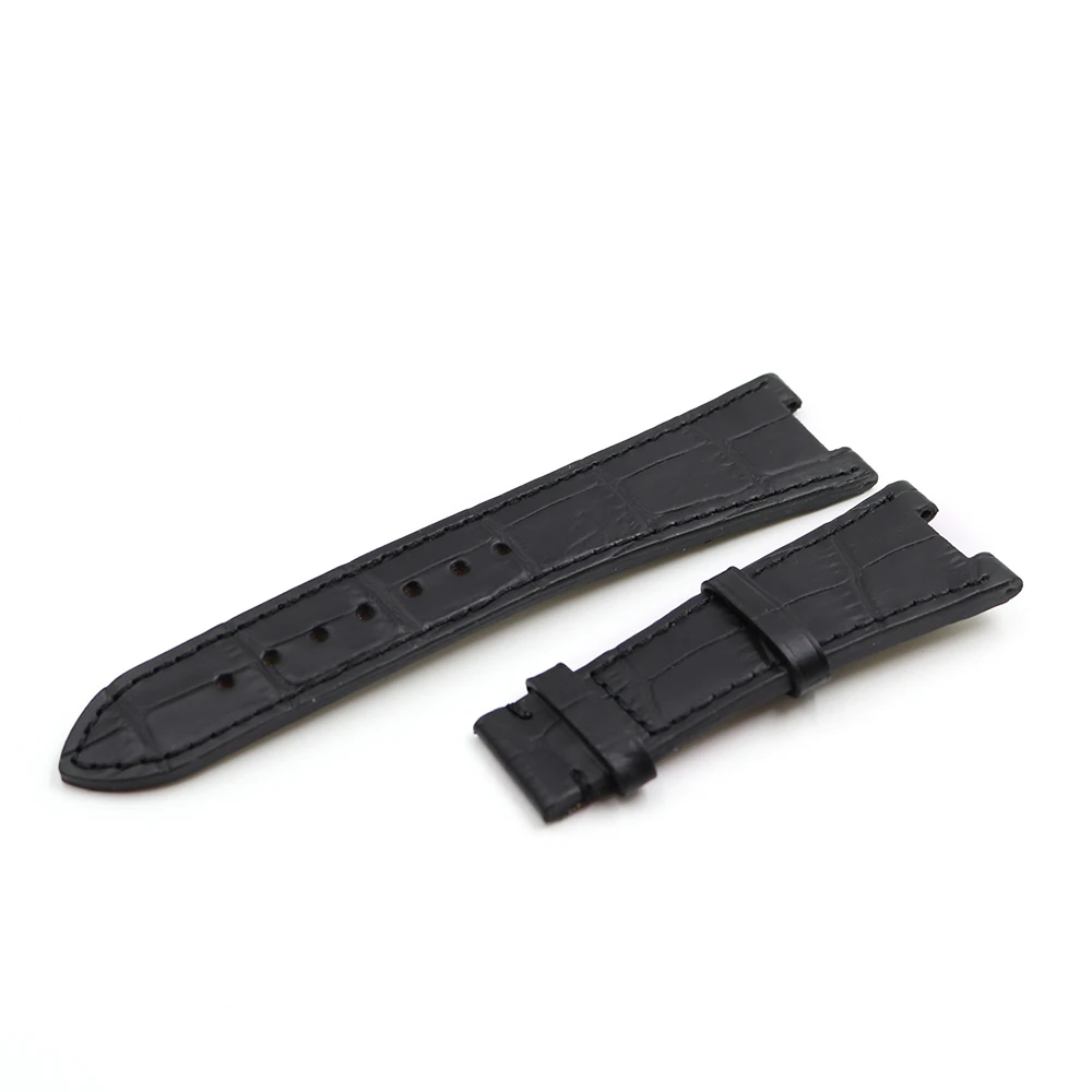 CARLYWET 25 мм черная натуральная кожа ручной работы Замена Крокодил зерна наручные часы ремешок
