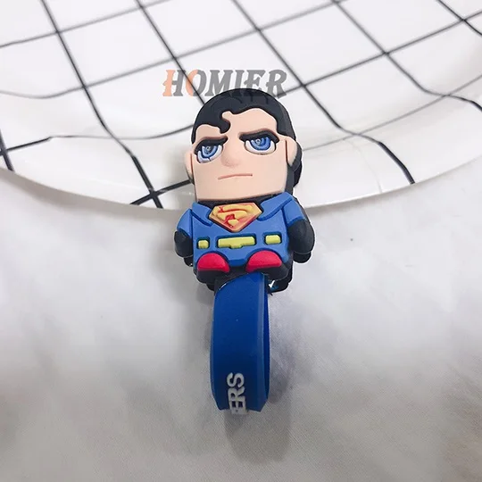 Мультфильм Кабельный органайзер катушка намотки протектор провода шнур управление маркер держатель чехол для наушников iPhone 7 8 Sansung MP3 USB - Цвет: Superman