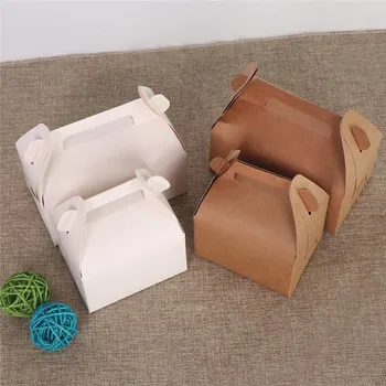 

10pcs/lot Paper Box Brown White Handmade Craft Gift Packaging Jewelry Boxes Birthday Party Wedding Wholesale Case