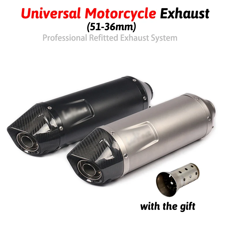 

Inlet 51mm Motorcycle Leovince Exhaust Escape Universal Modified Muffler DB Killer For Ninjia 400 TMAX 530 ATV KTM CBR300 R1 K6