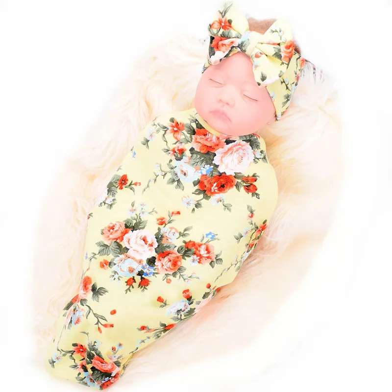 Новинка г.; одежда для фотосъемки новорожденных с цветочным рисунком; одеяла для новорожденных; мягкие эластичные одеяла из молочного шелка для новорожденных; детское ежемесячное одеяло - Цвет: 13 Blankets-Headba