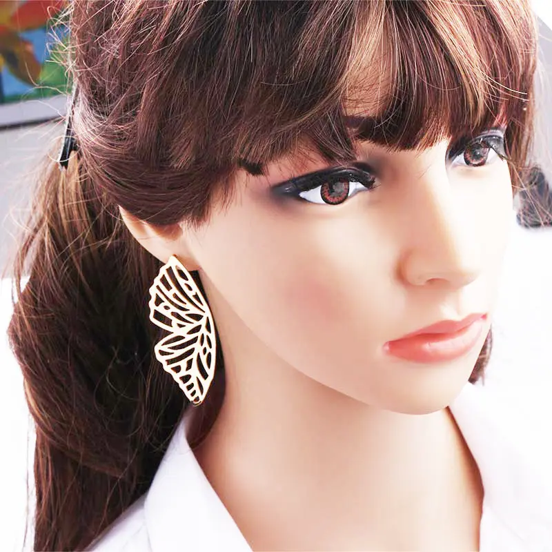 

New Fashion Trendy Butterfly Drop Dangle Earrings Jewelry for Women Geometric Alloy Statement Long Metal Pendant Earrings EB343