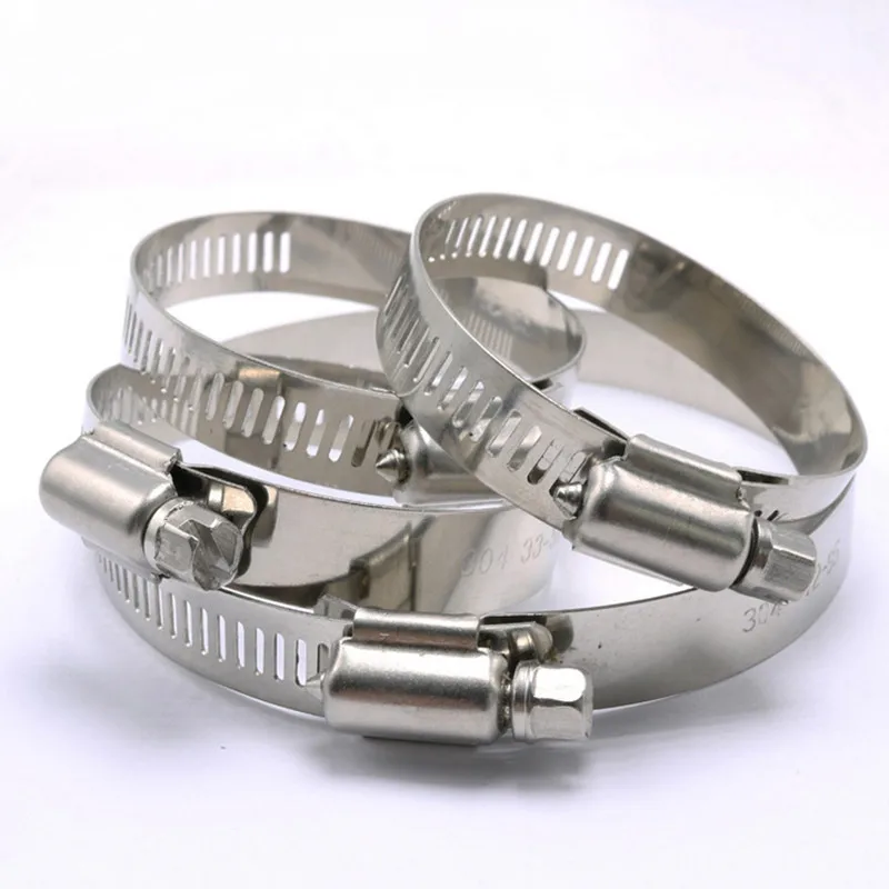 

4PCS/LOT high quality 304# Stainless Steel hose Clamp Pipe tube Clips Fuel Line Worm Clip