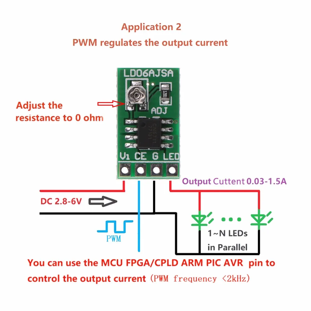 DC 2 8 6 в 30 1500MA 1.5A светодиодный PWM драйвер Модуль управления регулируемый
