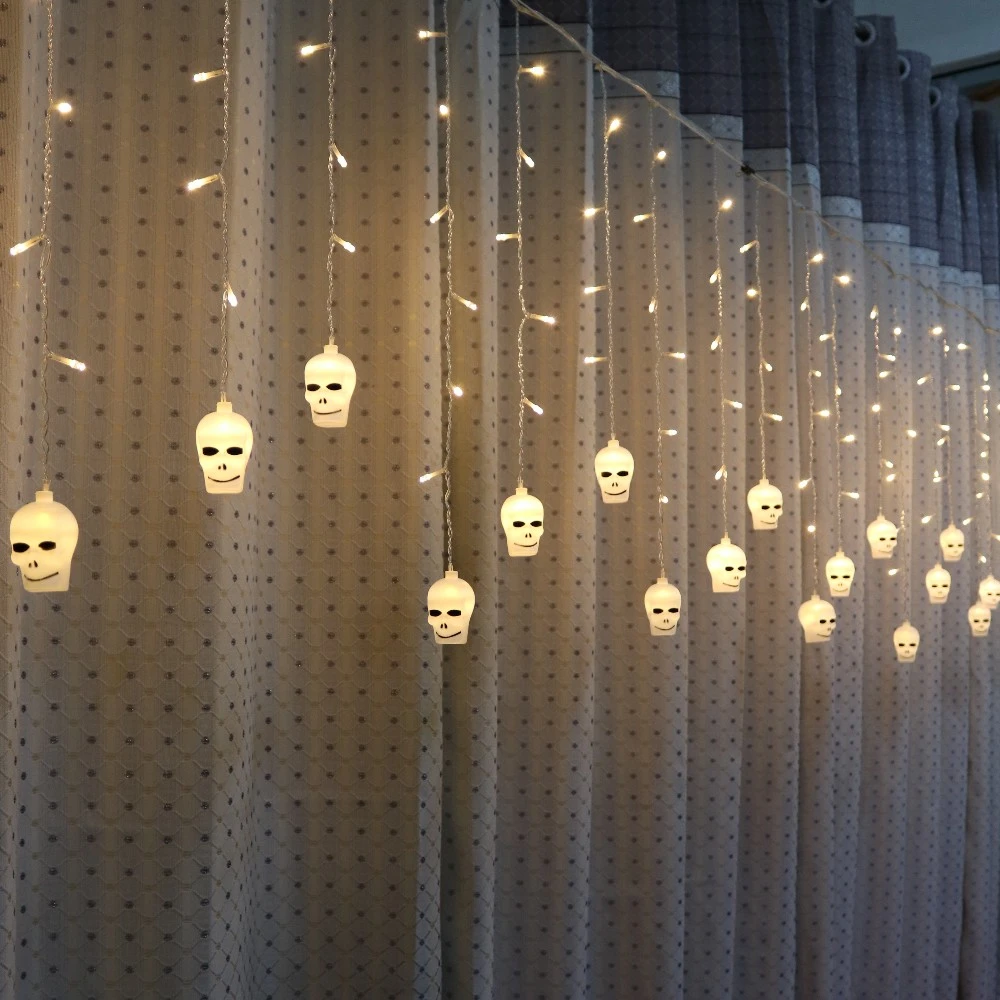 

3.5 meters 96 lights LED Halloween skull ice light (warm)