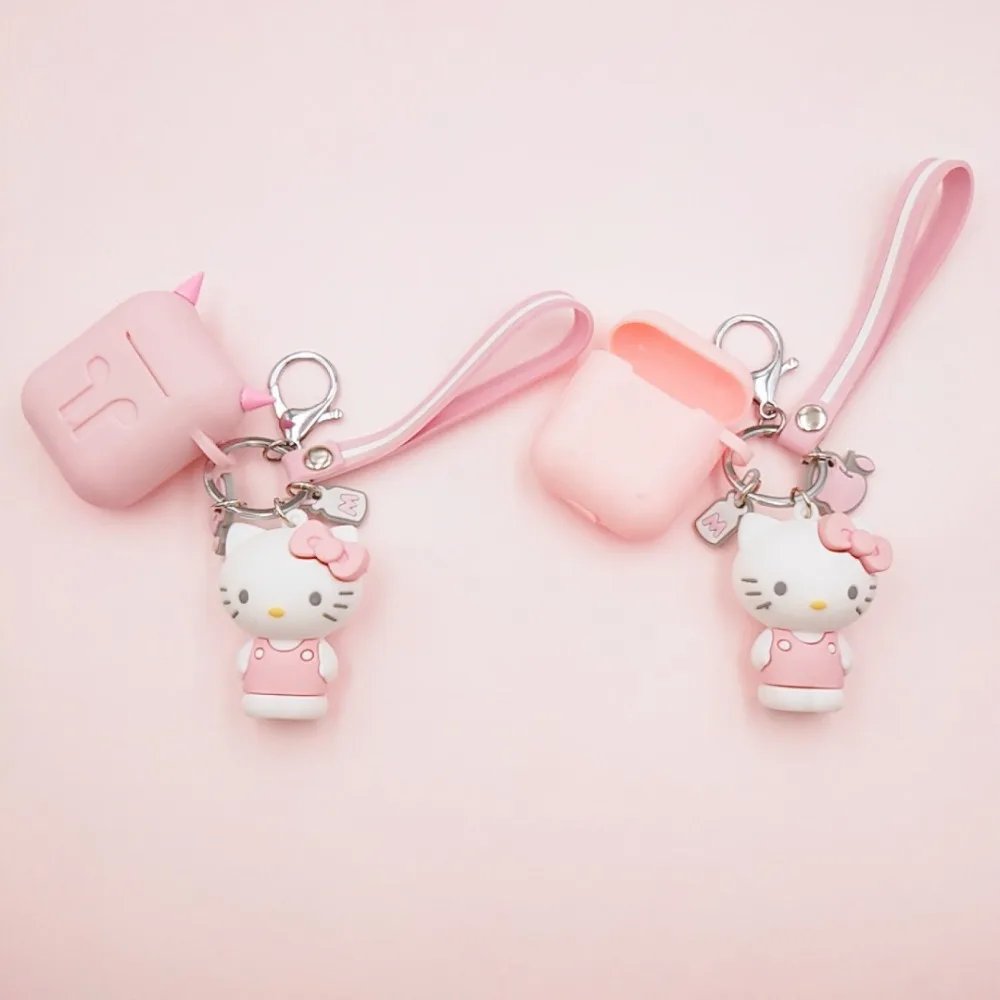 Милый мультяшный hello kitty украшение и силиконовый чехол для Apple Airpods чехол Аксессуары Защитная крышка Bluetooth чехол для наушников