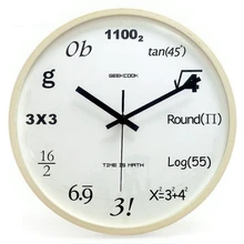 31 5cm Large Wooden Wall Clock Funny Math Time Home Decorative Watch Silent Non Ticking Mute