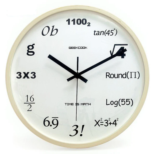 31 5cm Large Wooden Wall Clock Funny Math Time Home Decorative Watch 31 5cm Large Wooden Wall Clock Funny Math Time Home Decorative Watch Silent Non Ticking Mute