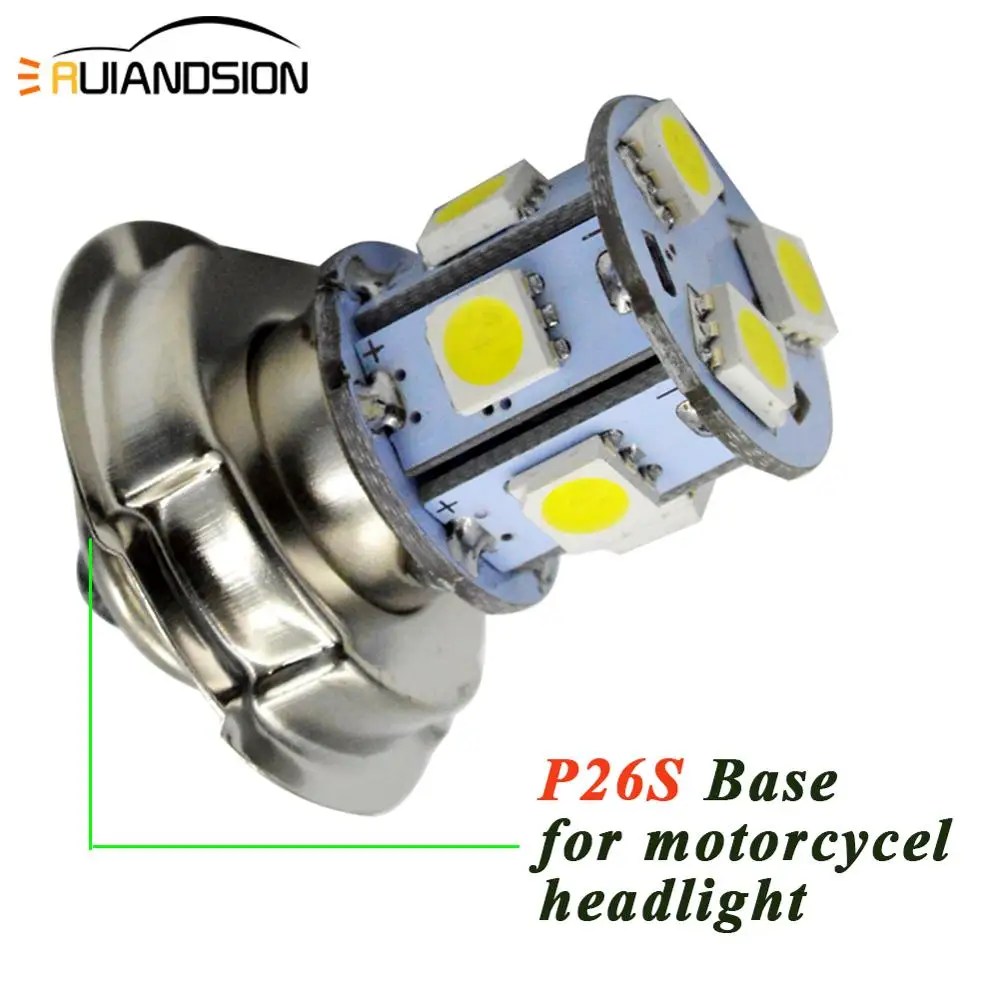 1х мотоциклетная фара P26S Светодиодная лампа 10-80 В мотоциклетная фара 3 Вт супер белая 6000 К мопед скутер Наружное освещение высокий-низкий свет