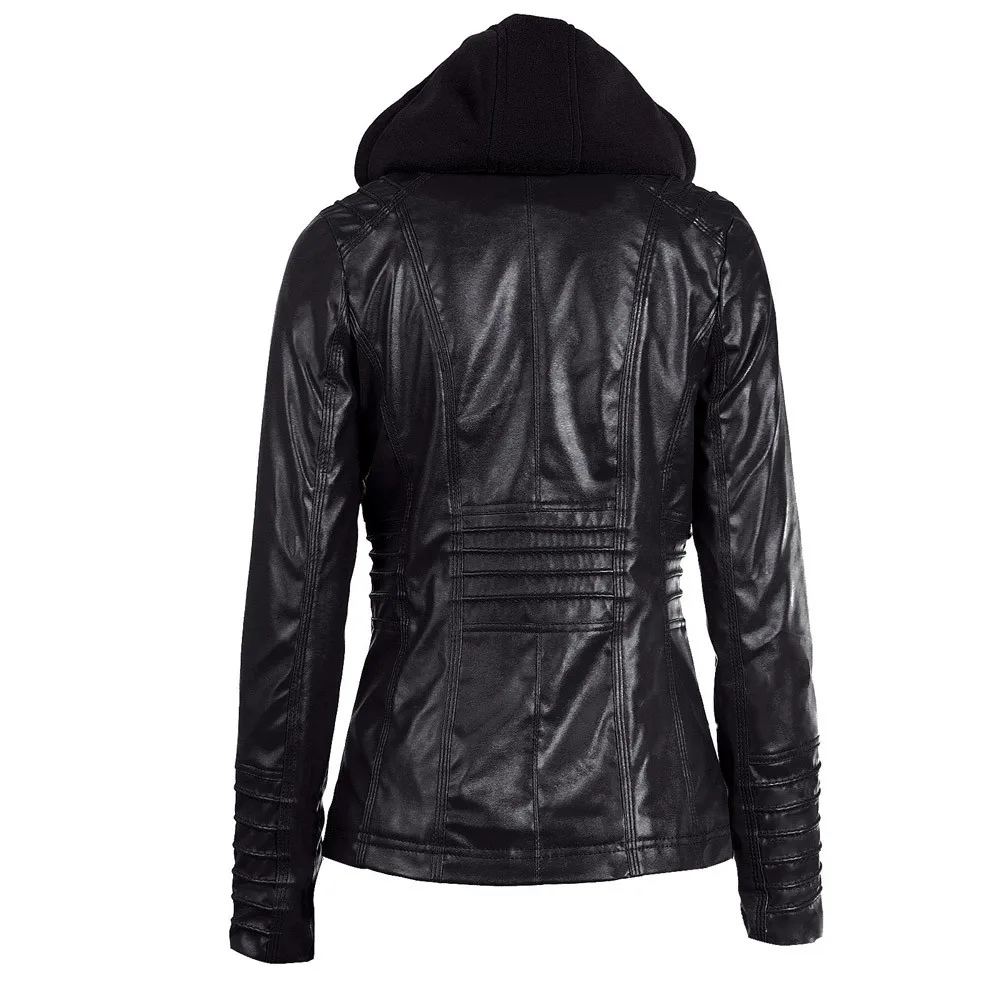 Telotuny европейский и американский стиль тонкий с капюшоном Женское пальто осенняя куртка для женщин кожаная женская куртка JL 25