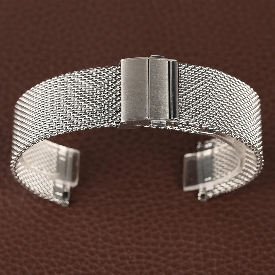 Mesh Milanese Bracelet Clasp Watchbands High Quality 18mm 20mm 22mm Silver Black Wrist Watch Band Strap for Clock Replacement 2018 (35)