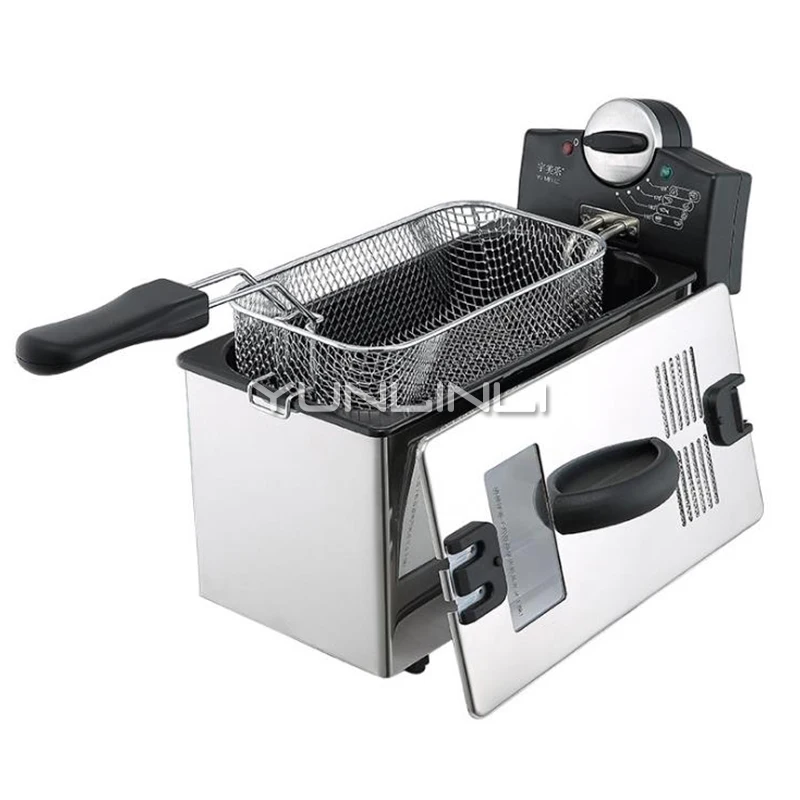 Household Electric Deep Fryer Single tank Frying Cooker Stainless Steel
