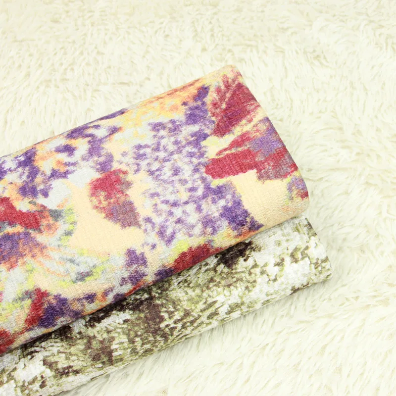 

half meter stretch coarse fabric with retro smudge print, handmade DIY pillow back cushion cloth 100% cotton B215