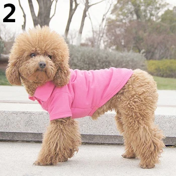 

Pet Puppy Small Dog Cat Clothes Short Sleeve Costume Apparel T-shirt Polo Shirt