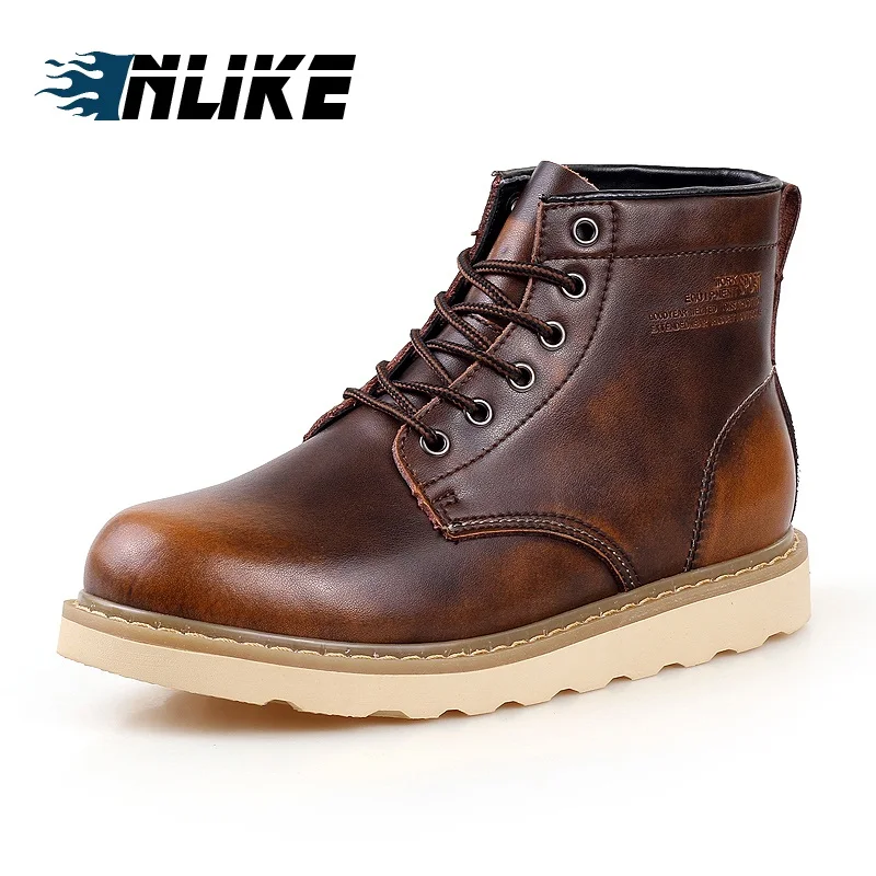 rouge Moto En Inlike Hommes De Bottines bronze Martin Travail Cuir Véritable Split Noir Bottes tQshdCr