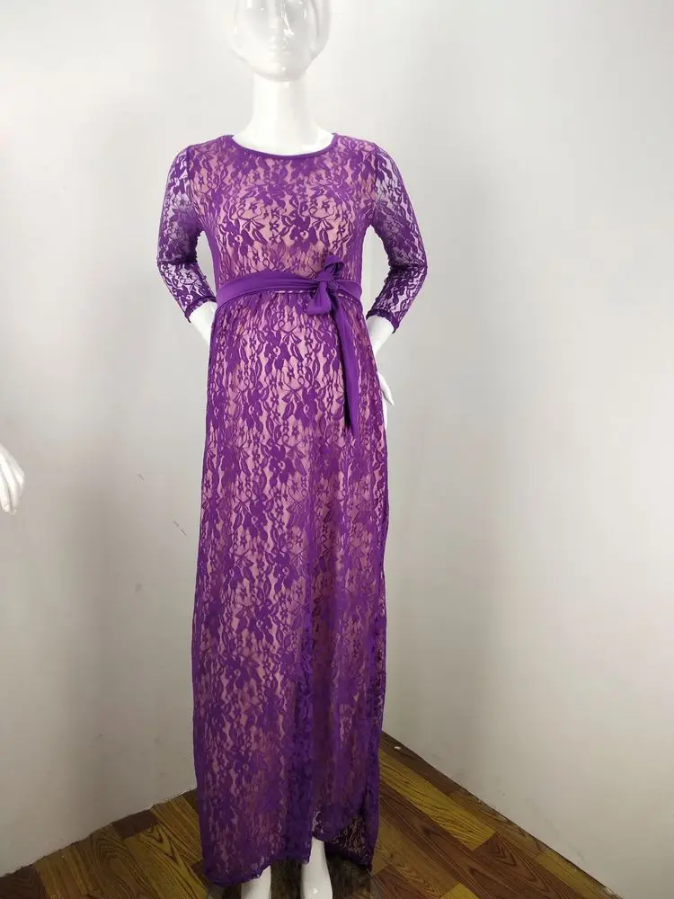 2018 maternity dresses for plus size women pregnancy dress photography props lace Fancy Maxi maternity gown for photo shoots 3XL (8)