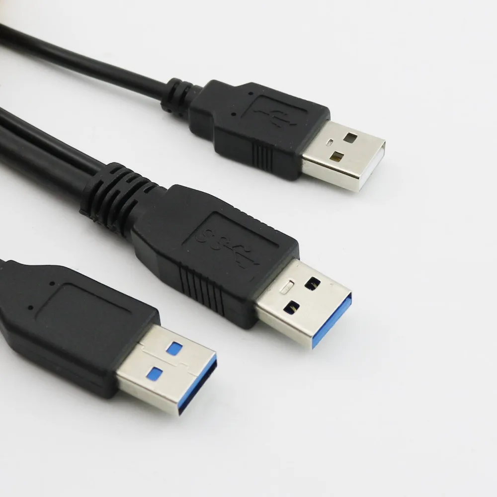 Шт. 1 шт. USB 3,0 мужчина к USB 2,0 мужчина и USB 3,0 штекер Y сплиттер удлинитель Кабель-адаптер Шнур 20 см+ см 50 см