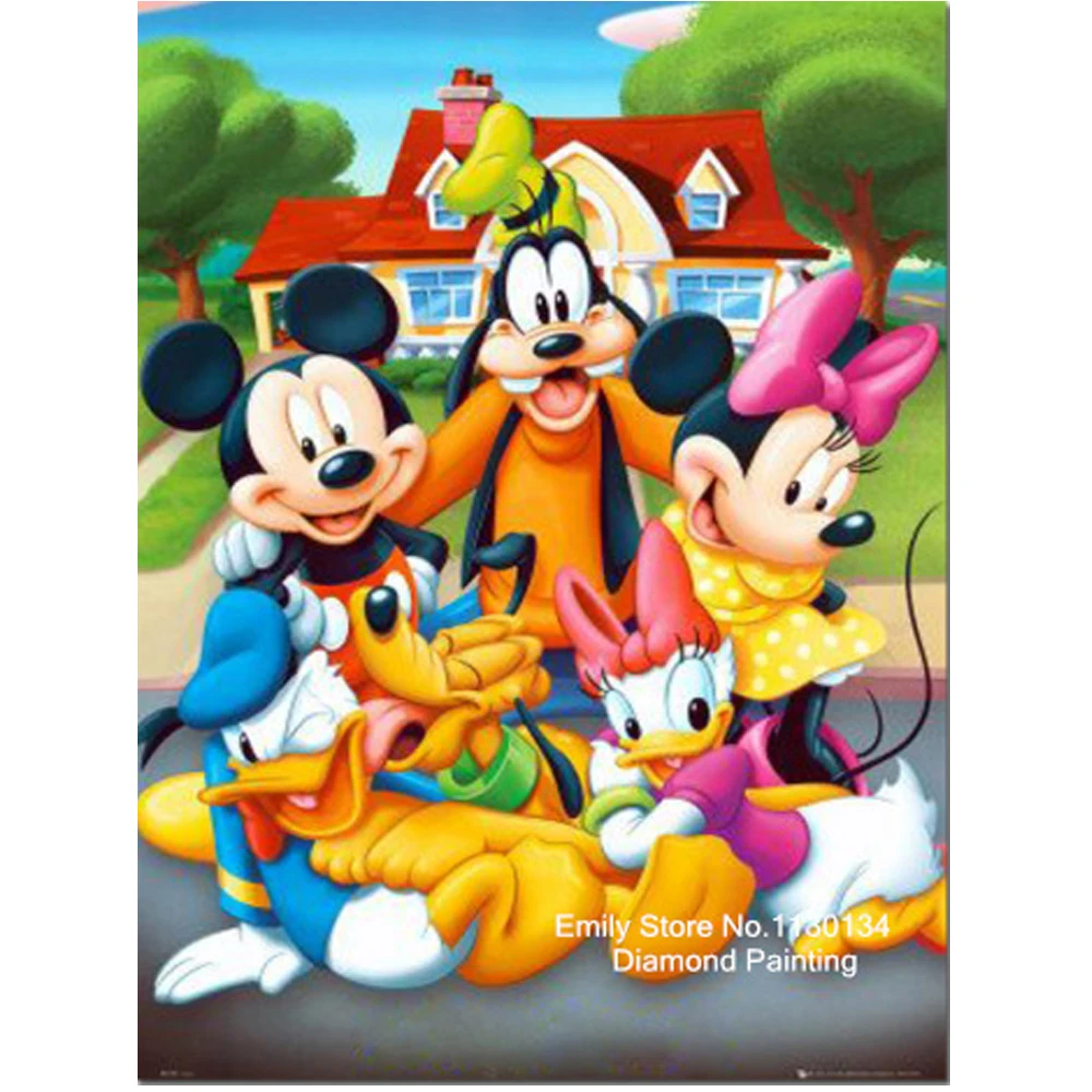 mouse family new 100 full area highlight diamond needlework diy diamond painting kit 3d diamond