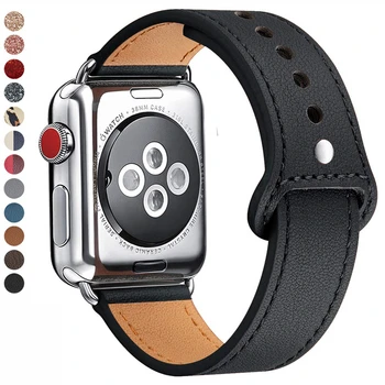 

Bands for Apple Watch Band Series 4 40mm 44mm Top Grain Leather Wrist Strap belt for iWatch Series 1/2/3 38mm 42mm Bracelet