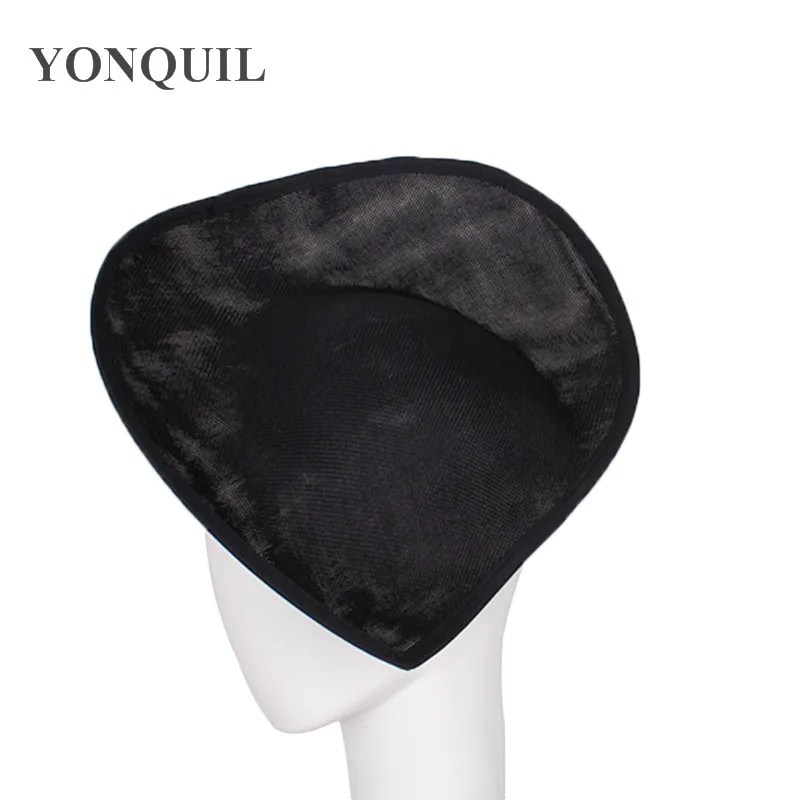 

New arriva Imitation Sinamay black fascinator hats Women heart shape 30CM base hats for church ascot occasion headwear 5pcs/lot