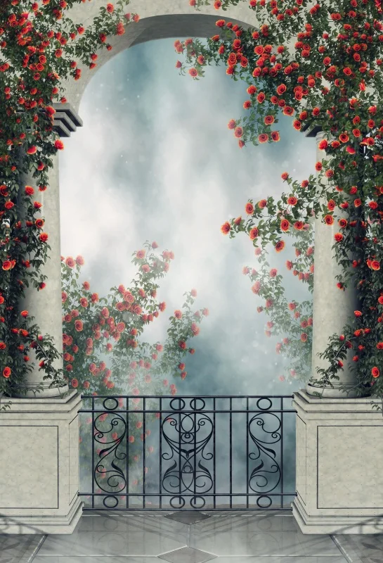 

Laeacco Arch Door Flowers Fantastic Fairy Tale Baby Photography Backgrounds Customized Photographic Backdrops For Photo Studio