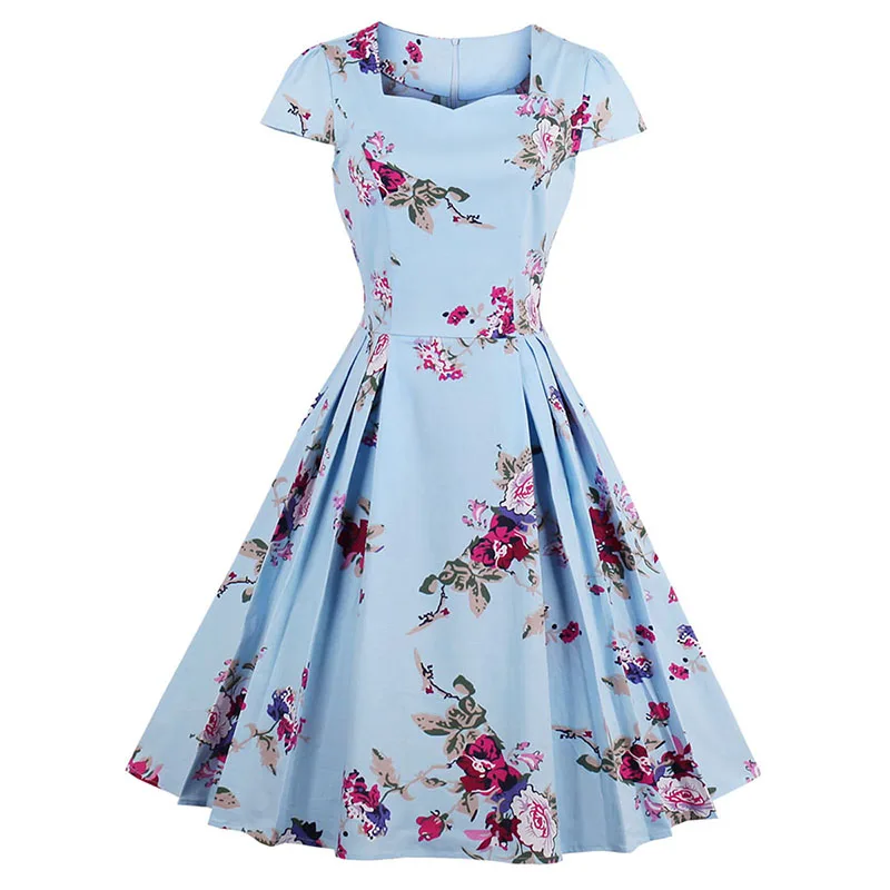 Sisjuly Women Summer Floral Dress Print Expansion Dresses Knee ...