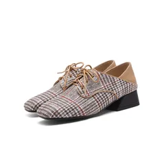 PQECFS/большие размеры 32-48; высокое качество; коллекция года; сезон весна-осень; модные женские туфли-оксфорды смешанных цветов; 2 цвета