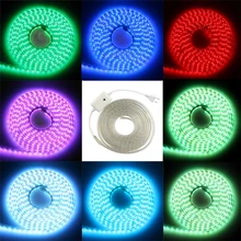 5050 SMD LED Strip RGB 220V 60Leds/M Waterproof IP65 With Controller BOX EU Power Plug Flexible Led Tape Ribbon 1M 2M 5M 10M 15M