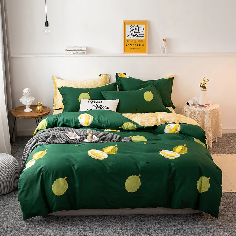 13372 Pure Cotton Little Fresh Style 4pcs Bed Set Duvet Cover Bed