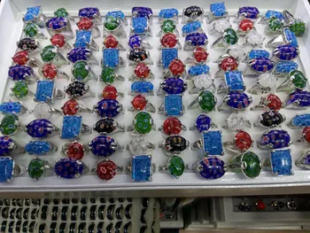 

Europe alloy crystal glass open mouth ring mixed model with color box