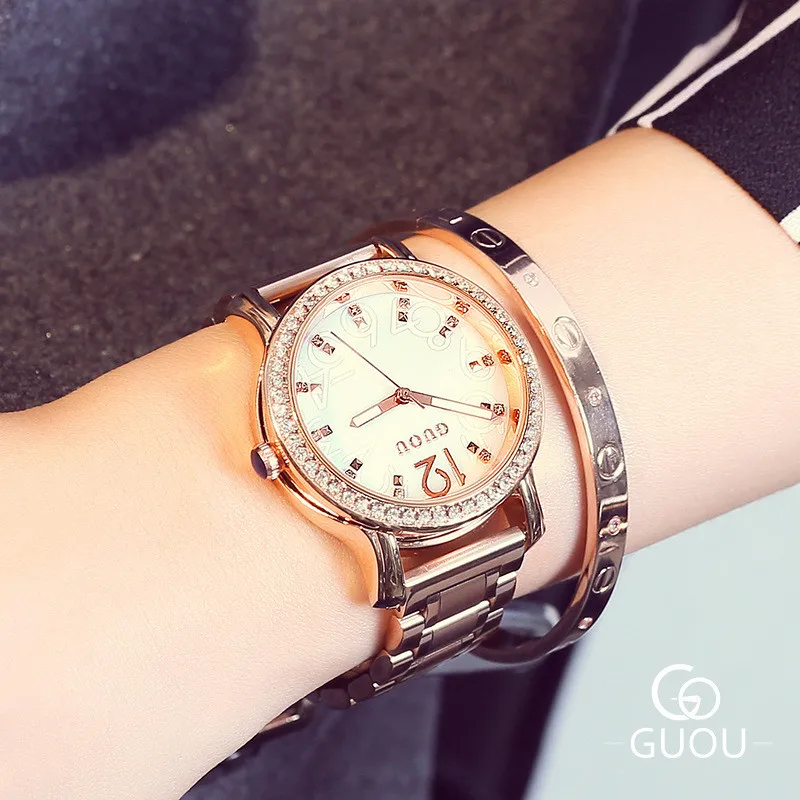 Diamonds Brand Clocks Fashion Men Watches Luxury Full Gold Stainless Steel Quartz WristWatches Clocks Men Business