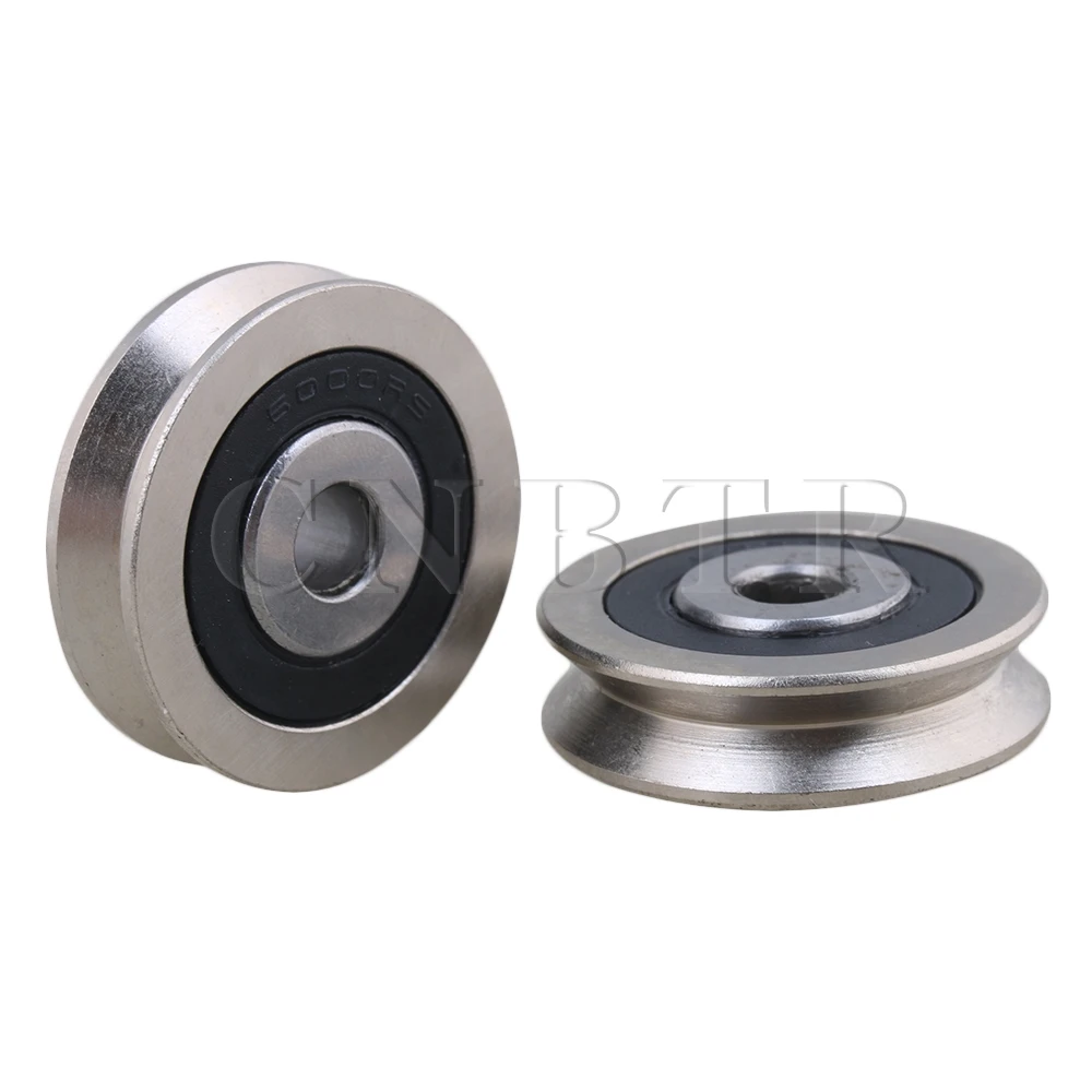 

CNBTR ID6xOD30xT8mm 6000RS V Shaped Bearings Steel Guide Pulley Wheel for Doors Pulley Pack of 2
