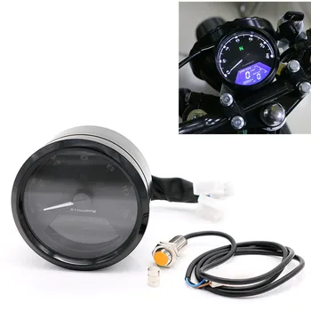 

12000RPM kmh/mph Motorcycle Universal LCD Signal Speedometer Tachometer Odometer Gauge Gear indicator Cruiser Chopper Cafe Racer