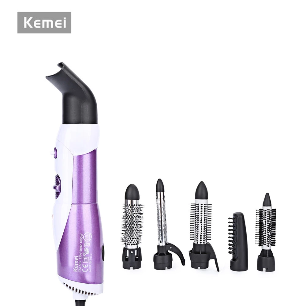 

Kemei 7 in 1 Portable Hair Dryers Hair Curling Irons Styling Tools Hair Blow Dryer Machine Brush Comb Straightener Curler