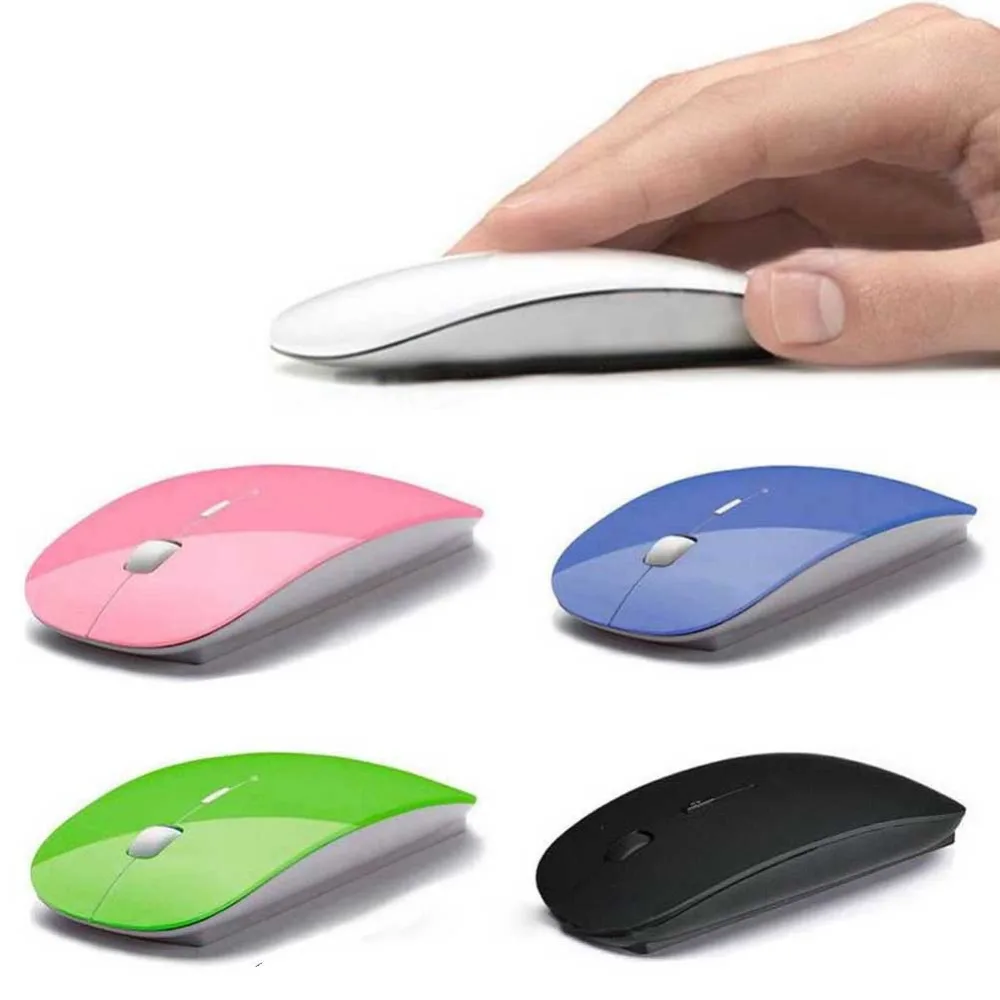 

Hot Computer Mouse Mice for Laptop Notebook! Ultra Thin 2.4G Optical Wireless Mouse USB Receiver Air Mouse Cordless