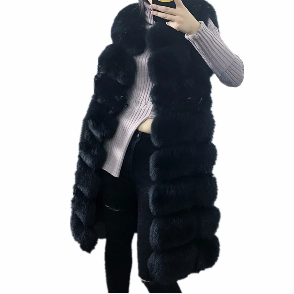 Lisa Colly, женское импортное пальто, супер искусственный мех, зимний женский роскошный жилет из искусственного лисьего меха, длинный меховой жилет, Пушистый Тонкий женский жилет из искусственного меха