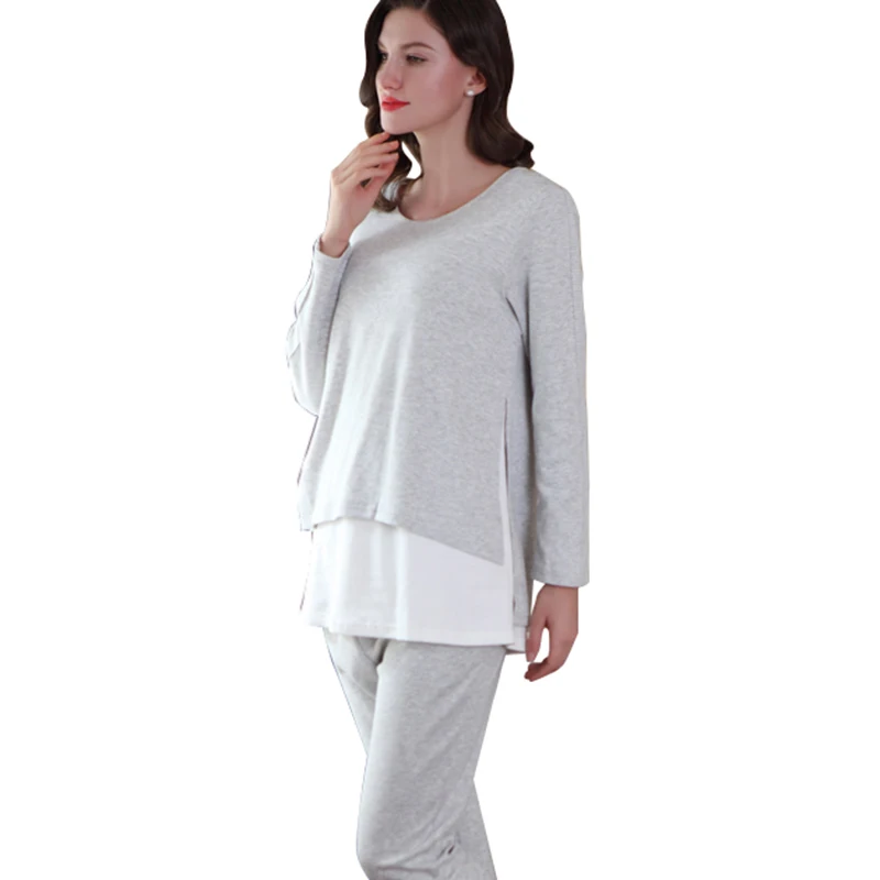 

Women's Maternity Nursing Cotton Pajamas Breastfeeding Sleepwear Set