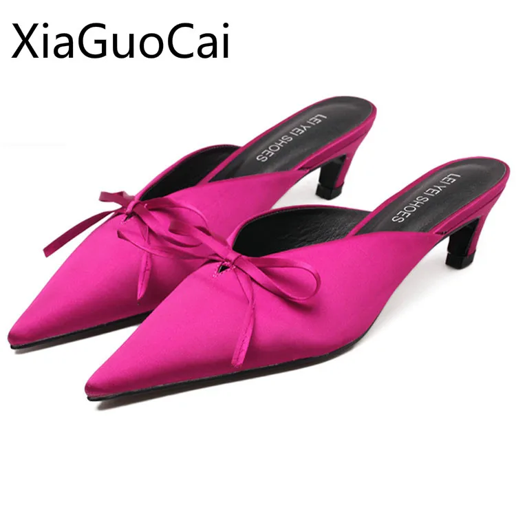 Brand Summer Luxury Women Pumps Red Sexy Party Female Slippers Spring and Autumn Thin Heels 