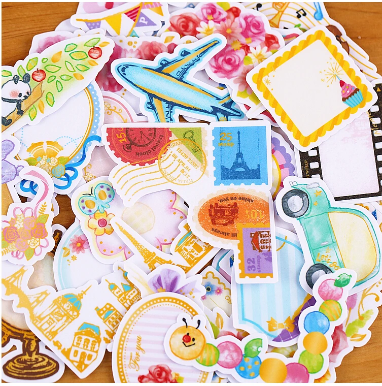 28pcs Creative cute self made retro notes scrapbooking stickers