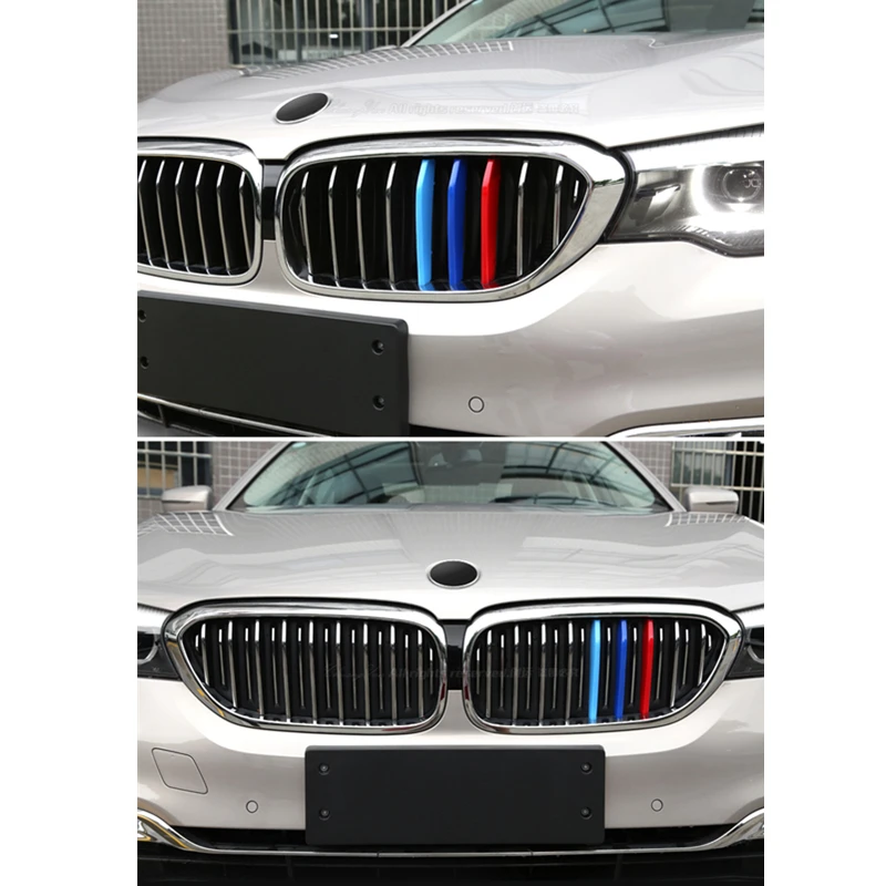 For 2017 ALL NEW BMW 5 series G30 G31 G38 530i 540i 520d 530d 3D Front Grille Trim motorsport Strips grill Cover Stickers For 2017 ALL NEW BMW 5 series G30 G31 G38 530i 540i 520d 530d 3D Front Grille Trim motorsport Strips grill Cover Stickers