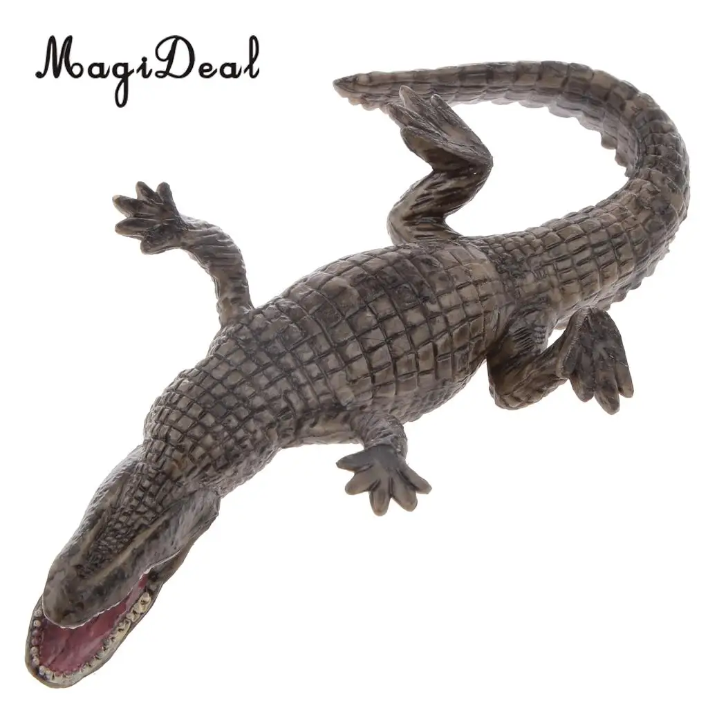 MagiDeal 1Pc Realistic Reptile Crocodile Zoo Model Action Figure Decorative Collectibles for Home Room Office Decor Kids Boy Toy