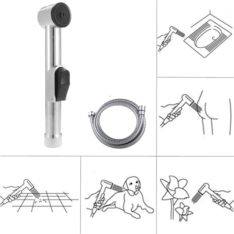 Портативный бидированный ручной распылитель для биде для туалета, ручной распылитель для душа, ручной распылитель для туалета, пистолет для биде, кран для биде - Цвет: bidet set1