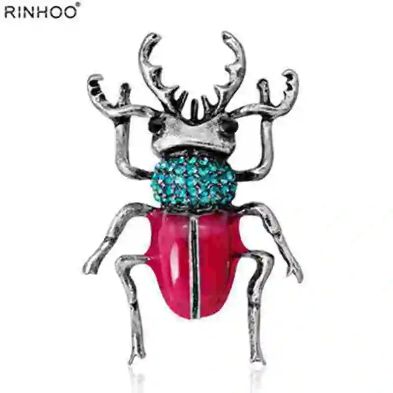 

Trendy Rhinestone Beetle Brooches Unisex Enamel Brooch Pin Fashion Insect Suit Coat For Women Men's Jewelry Broches Gift
