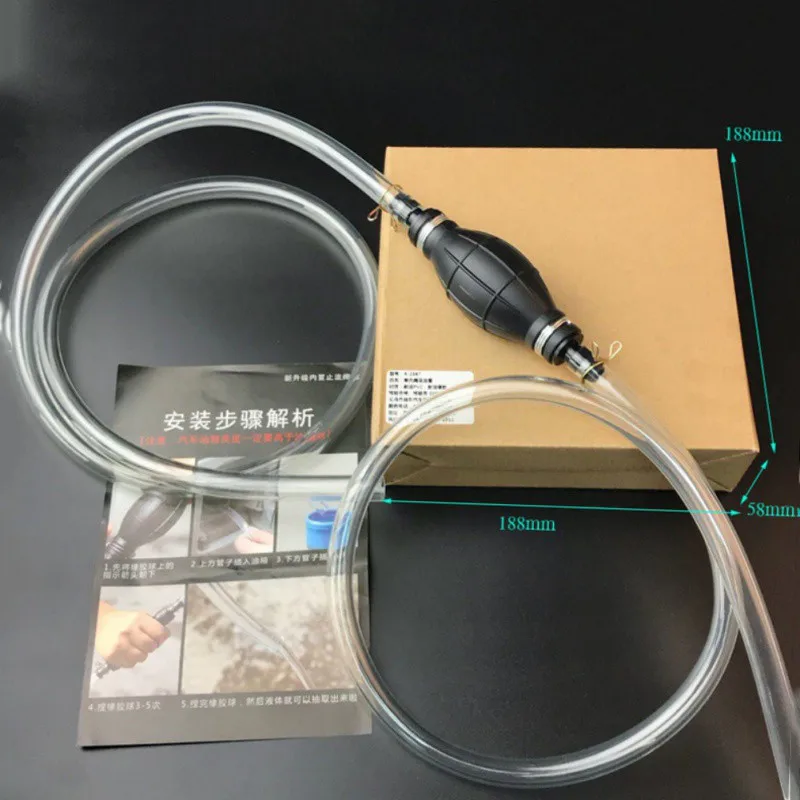 

Portable Car Fuel Gas Oil Pump Manual Hand Suction Pipe Pumping Durable For Liquid Petrol