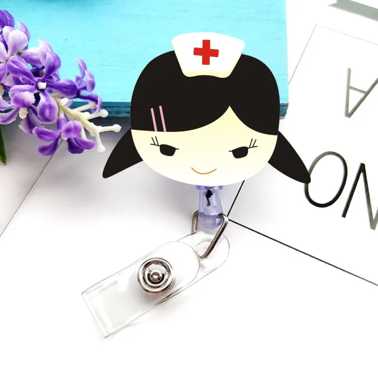 Лидер продаж 1 шт. выдвижной значок медсестры катушка клип мультфильм доктор больница медсестры крест студентов IC ID карты держатель значка