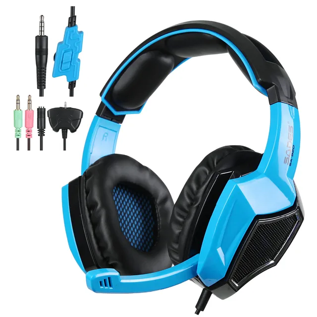 Best Price SADES SA920 3 in 1 Gaming Headset 7.1 Surround Sound 3.5MM Olug Cable Effect Game Headphones with Mic for PC PS4 XBOX 360