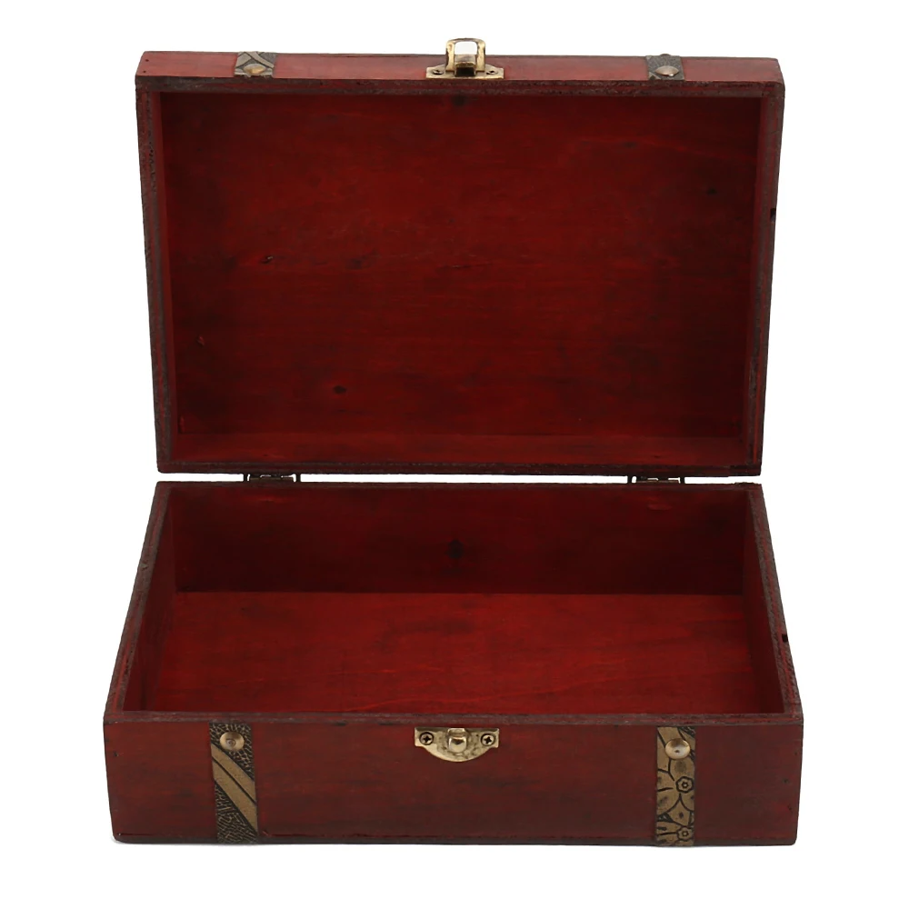 Горячая Деревянный винтажный замок сундук для хранения ювелирных изделий Чехол Органайзер кольцо подарок