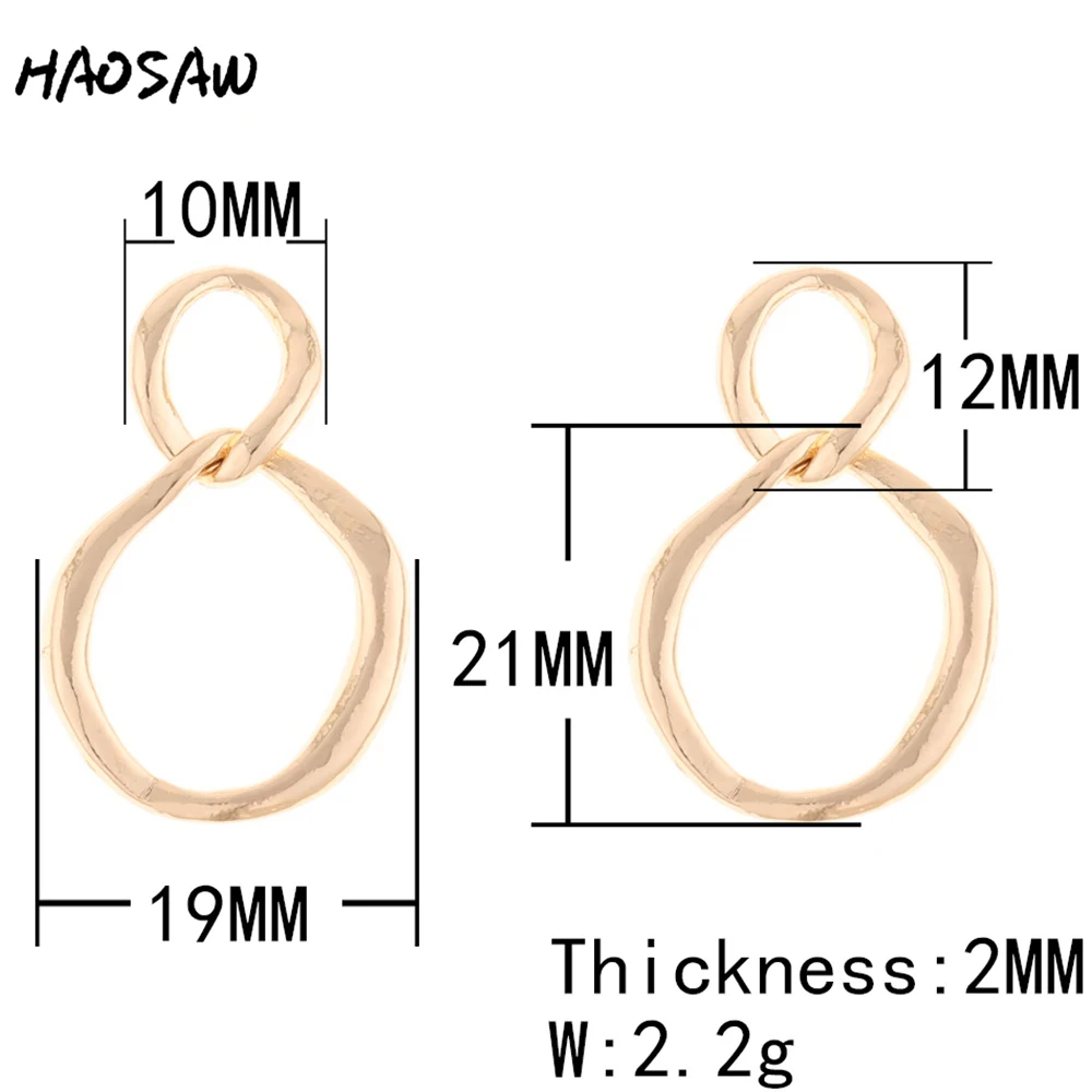 HAOSAW 19 мм 6 шт./лот двойные петли болтаются аксессуары части/KC золотые серьги аксессуары/Ювелирные изделия/ювелирные изделия ручной работы