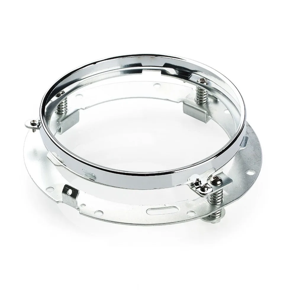 7" inch Round Headlamp Headlight Mounting Ring Trim Bracket For Harley