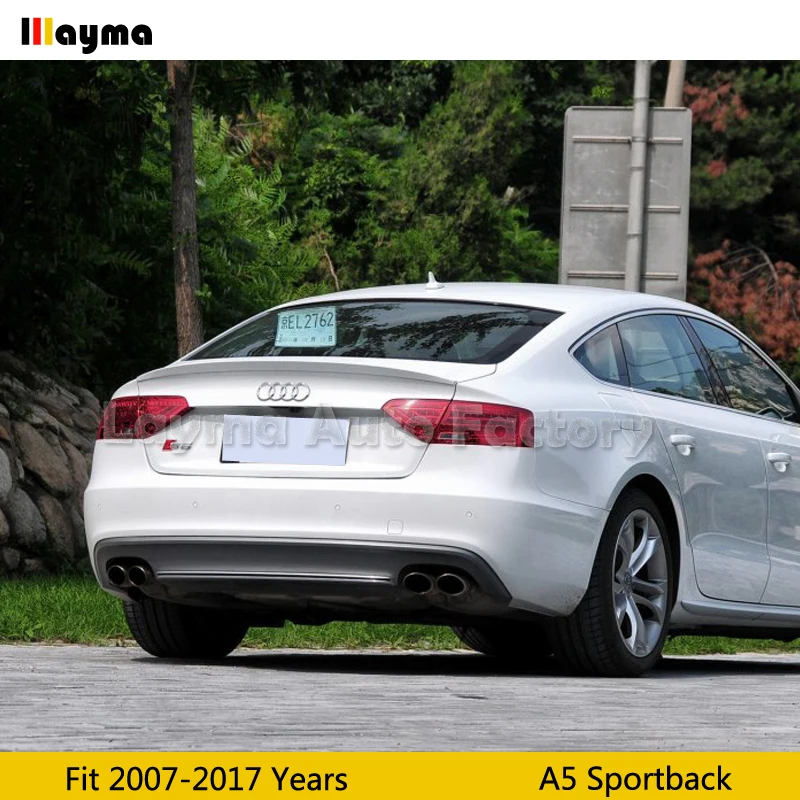 S5 стиль Стекловолокно Задний багажник спойлер для Audi A5 Sportback 2007- лет автомобильный спойлер крыло(не подходит Sline s5 rs5